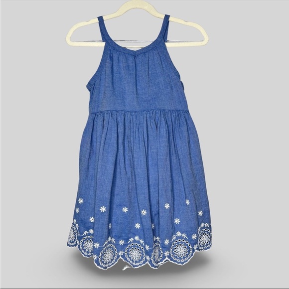 CAT & JACK BLUE EMBROIDERED DRESS - Picture 1 of 4